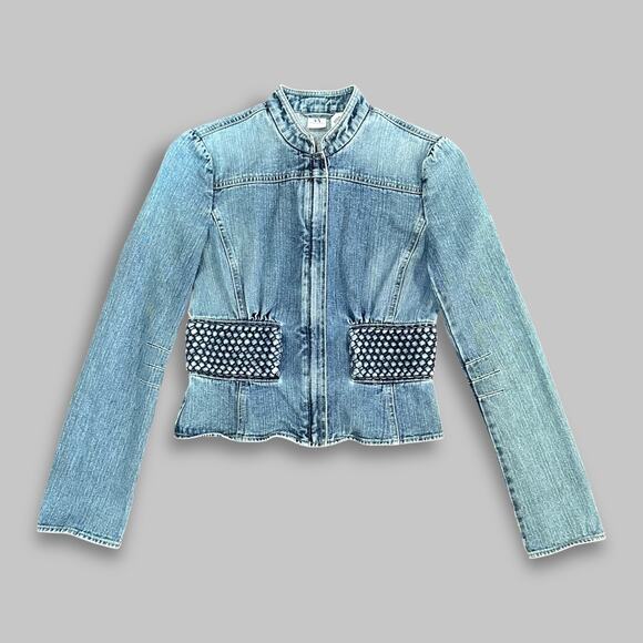 Armani Exchange Jackets & Blazers - Armani Exchange Women’s Denim Moto Jacket with Woven Accents - Size M